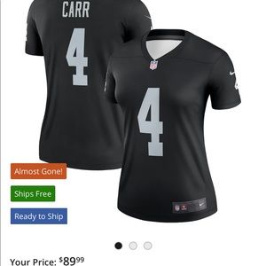 Womens Raiders Carr Jersey